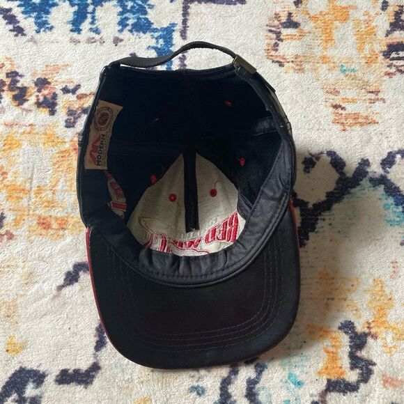 Vintage Detroit Red Wings Hat leather Streetwear 90s - Picture 4 of 8